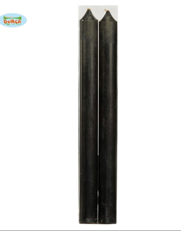 Blister 2 Velas Negras 25cm oferta