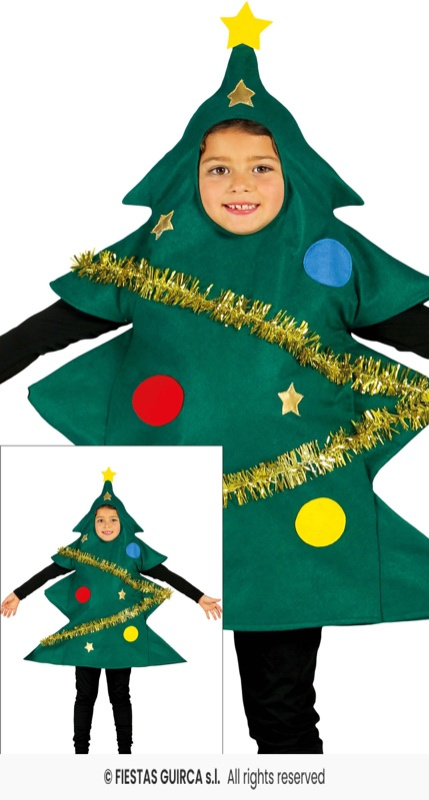 Fato de árvore de natal para criança
