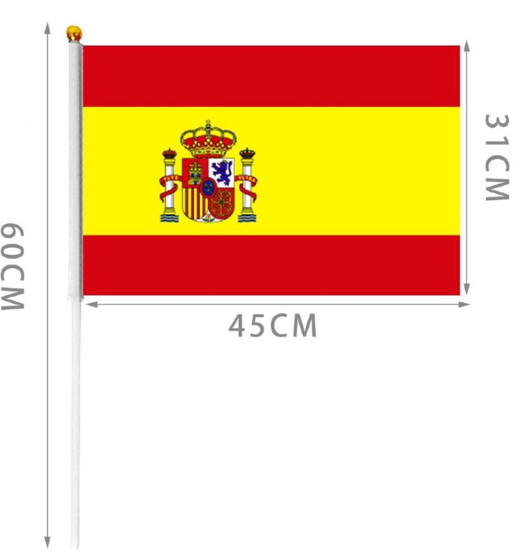 Tecido Espanha Bandeira Com Palo 30x40 Cm