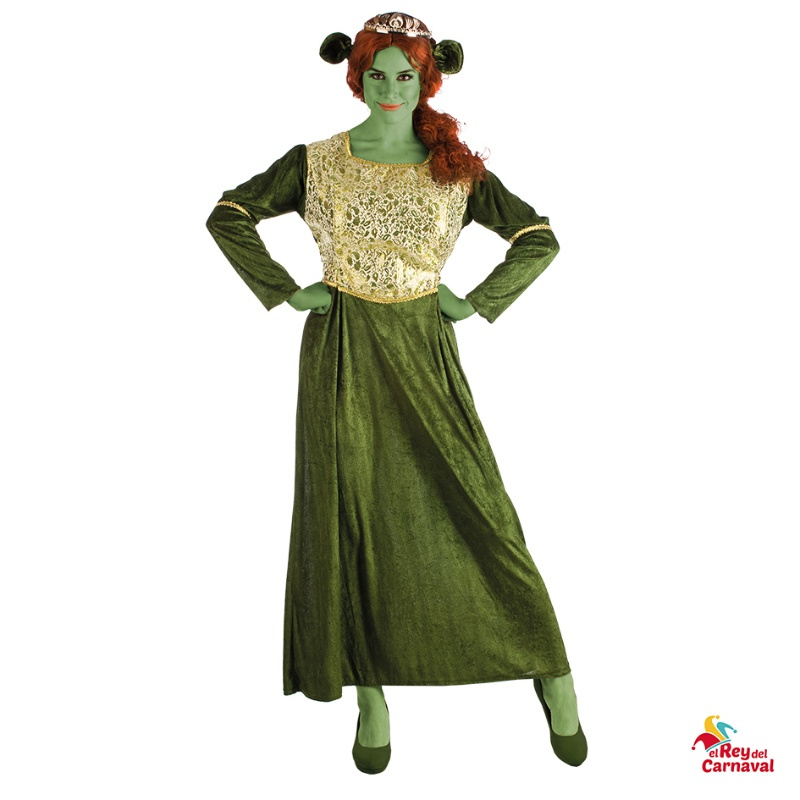 Disfraz Ogresa/Medieval verde mujer