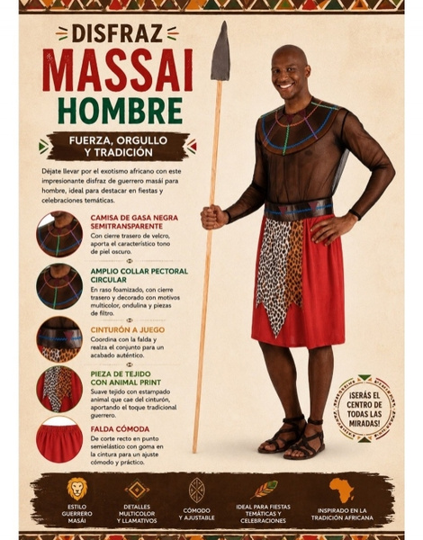 Disfraz Masai  para hombre