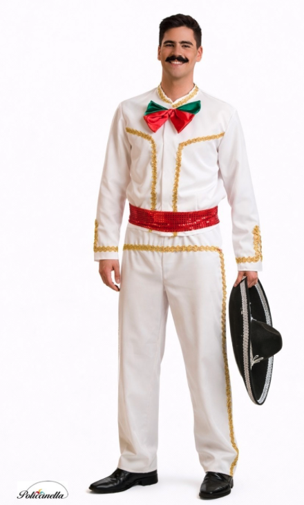 Fato mexicano branco para homem