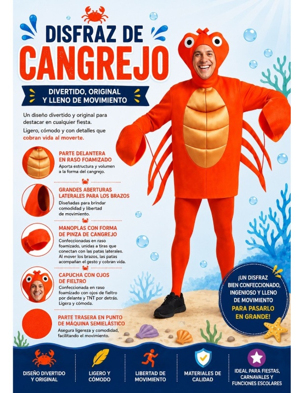 Disfraz Cangrejo adulto
