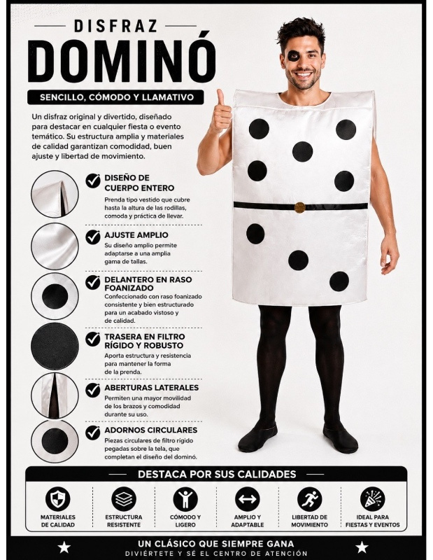 Disfarce Adulto Domino Tab