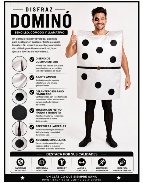 Disfraz Ficha de Dominó adulto