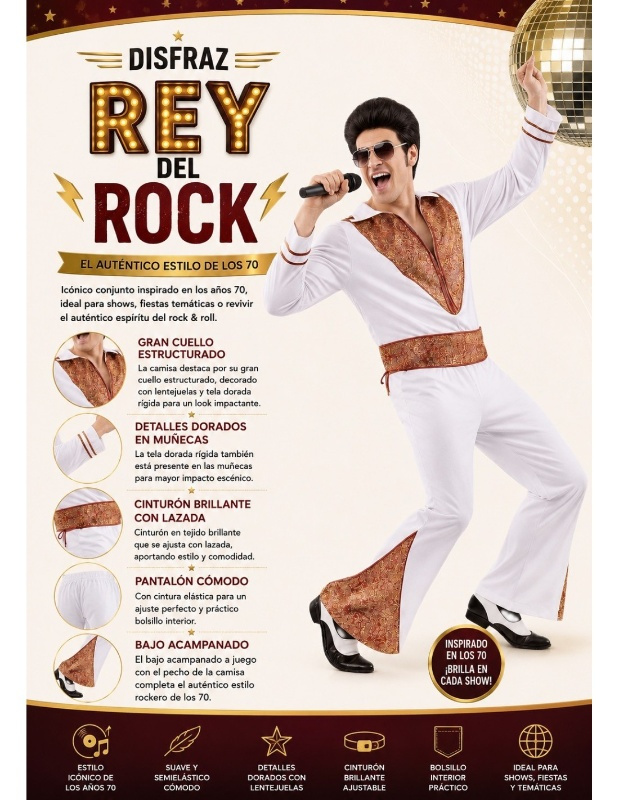 Disfraz Cantante Elvis hombre