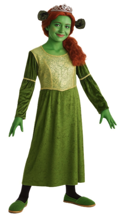 Fato de Ogress verde para menina