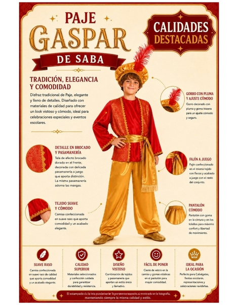 Disfraz Paje rojo infantil