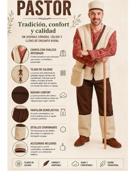 Disfraz Pastor para hombre