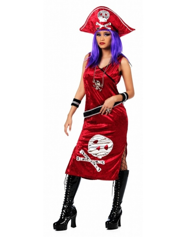 Disfraz Pirata Johanna Roja para mujer