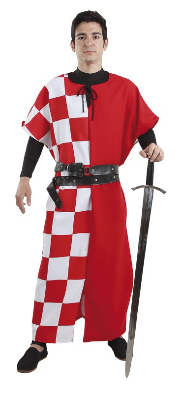 Sobrevesta Medieval Cuadros Adulto