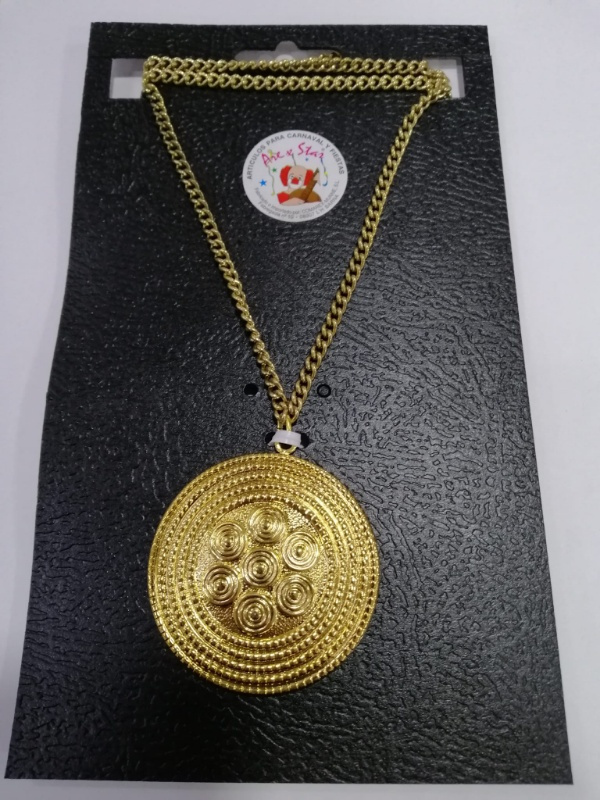 Colgante Dorado Circulos Con Cadena Coma
