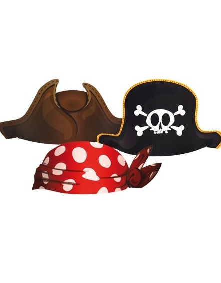 Sombreros Piratas 6 Unid.