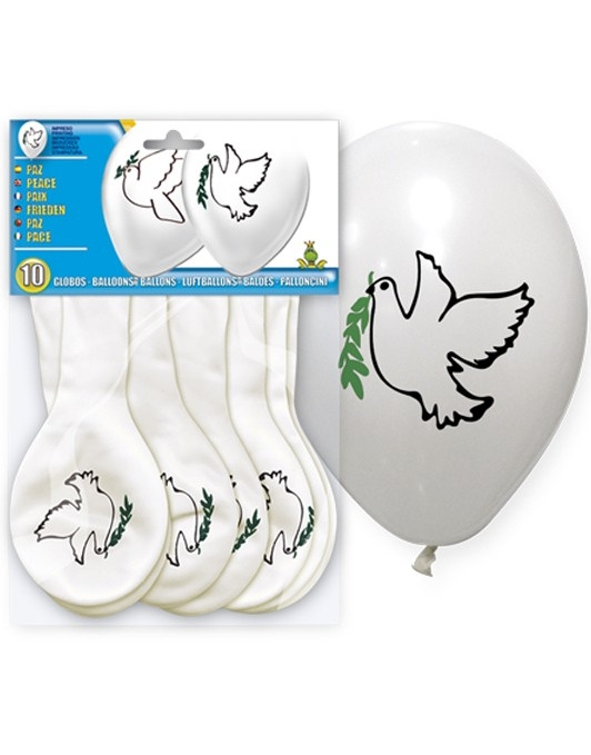 Bolsa 10 Globos Paloma De La Paz