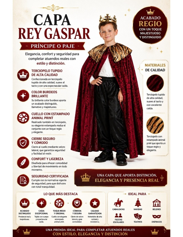 Capa Rey Mago infantil