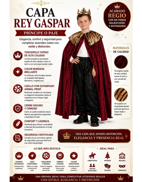Capa Rey Mago infantil