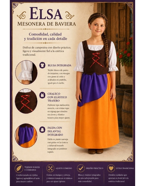 Disfraz Mesonera para niña