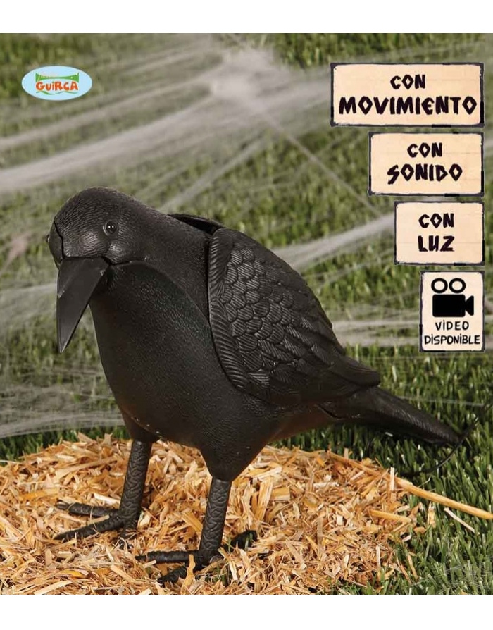 Cuervo 30cm Con Luz-sonido Y Movimiento
