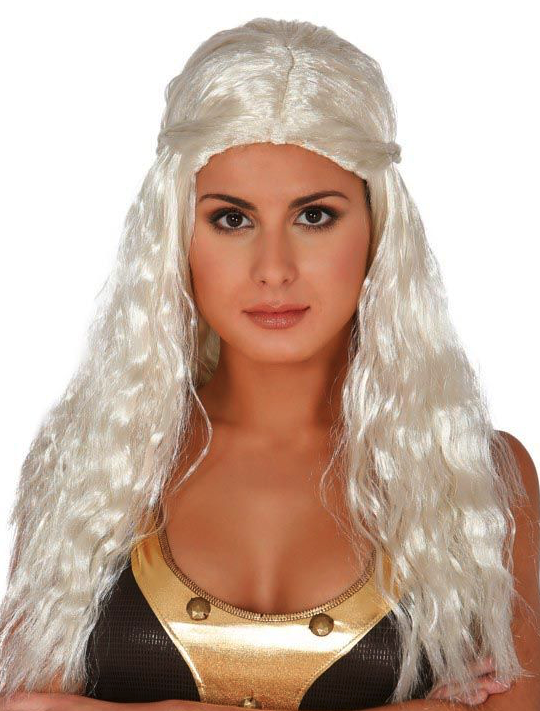 Peluca melena blanca medieval