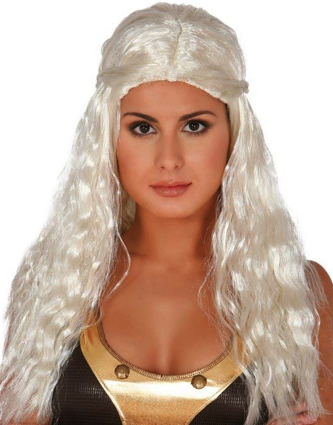 Peluca melena blanca medieval