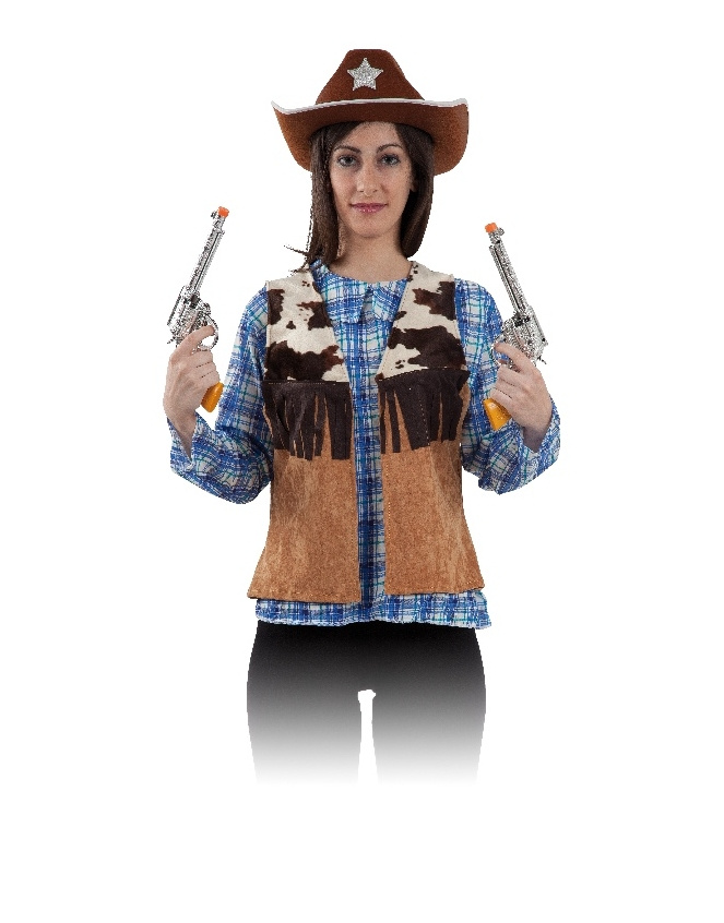Mulher de colete de cowboy