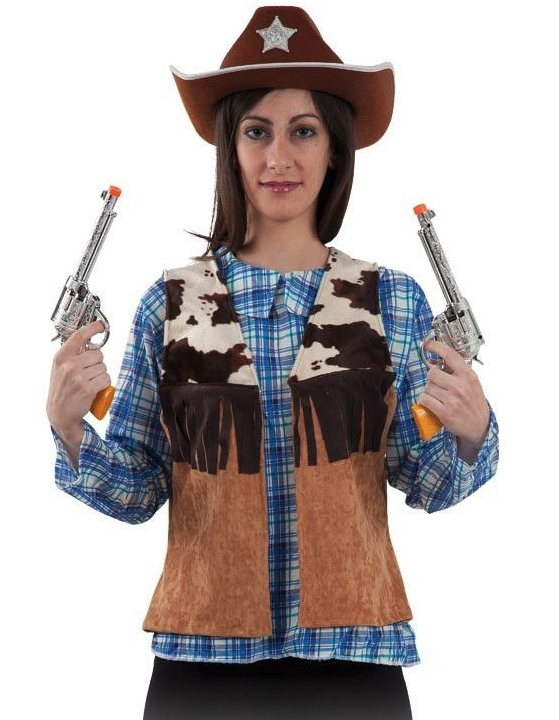 Mulher de colete de cowboy