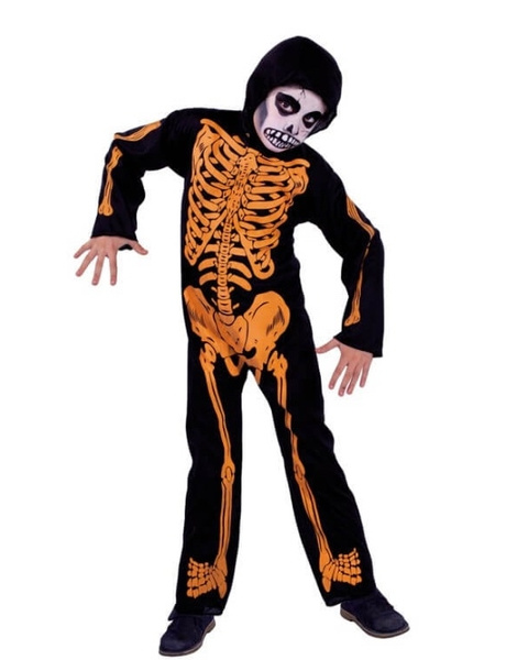 Disfraz Esqueleto Rx naranja 3/4 años