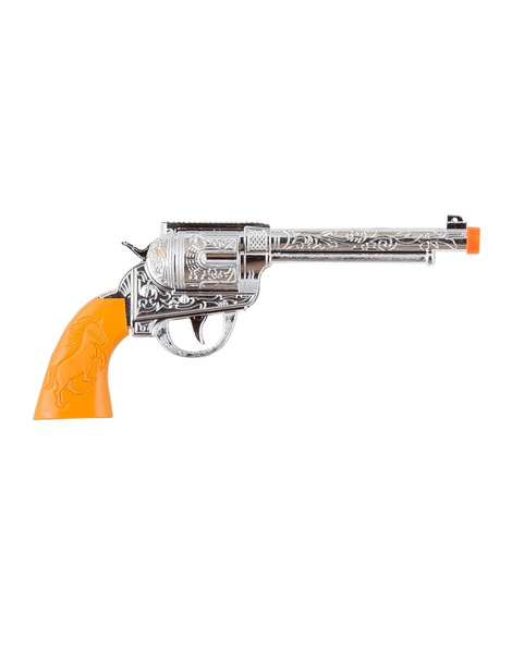Pistola Vaquero plateada 29 cms.