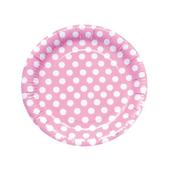 8 Platos Lunares Rosa 23cm