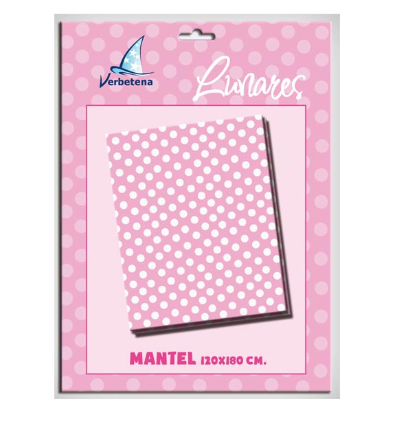 Mantel Lunares Rosa 120x180