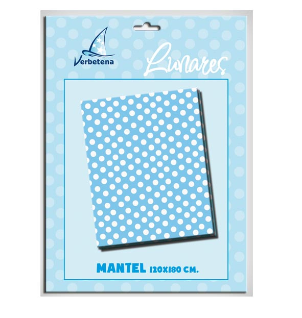 Mantel Lunares Azul 120x180