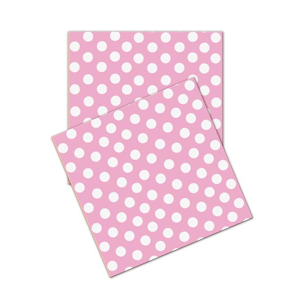 Pack 20 Guardanapos Rosa Bolinhas