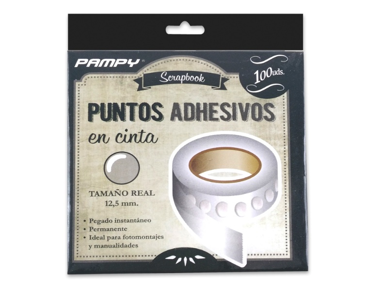 Rollo puntos adhesivos 12.5 mm 100uds.