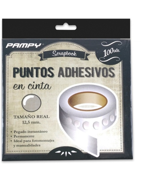 Rollo puntos adhesivos 12.5 mm 100uds.