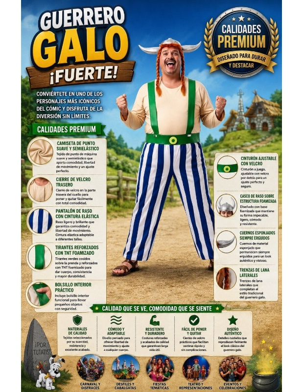 Disfraz Galo Forzudo adulto
