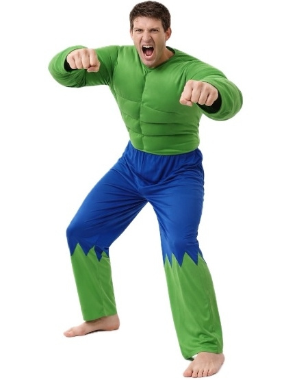 Fato de homem musculoso verde forte