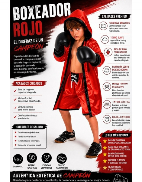 Disfraz Boxeador rojo infantil