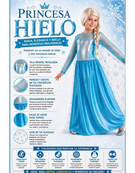Fato de princesa de gelo para menina