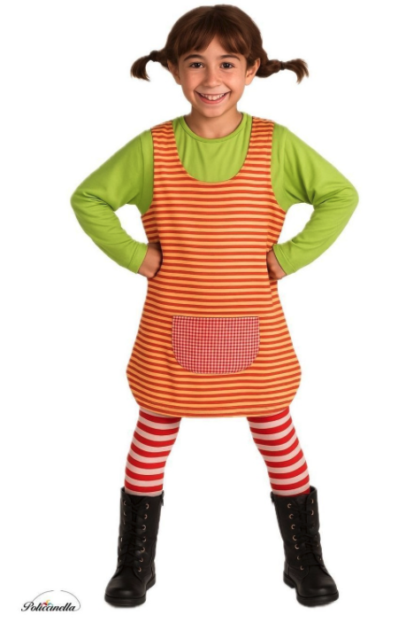 Menina de trajes pipi tranças