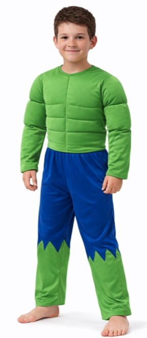 Disfraz Forzudo verde infantil